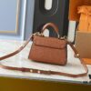 Upgraded Original M21590 M59090 Twist One Handle BB Handbag crafted from deeply dyed Taurillon leather, featuring a top single handle and the iconic LV Twist turn-lock flap closure. The contrasting color leather lining adds a fashionable touch, suitable for crossbody, shoulder, or handheld wear.