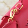 Upgraded Original M21590 M59090 Twist One Handle BB Handbag crafted from deeply dyed Taurillon leather, featuring a top single handle and the iconic LV Twist turn-lock flap closure. The contrast-color leather lining adds a fashionable touch, suitable for crossbody, shoulder, or handheld wear.
