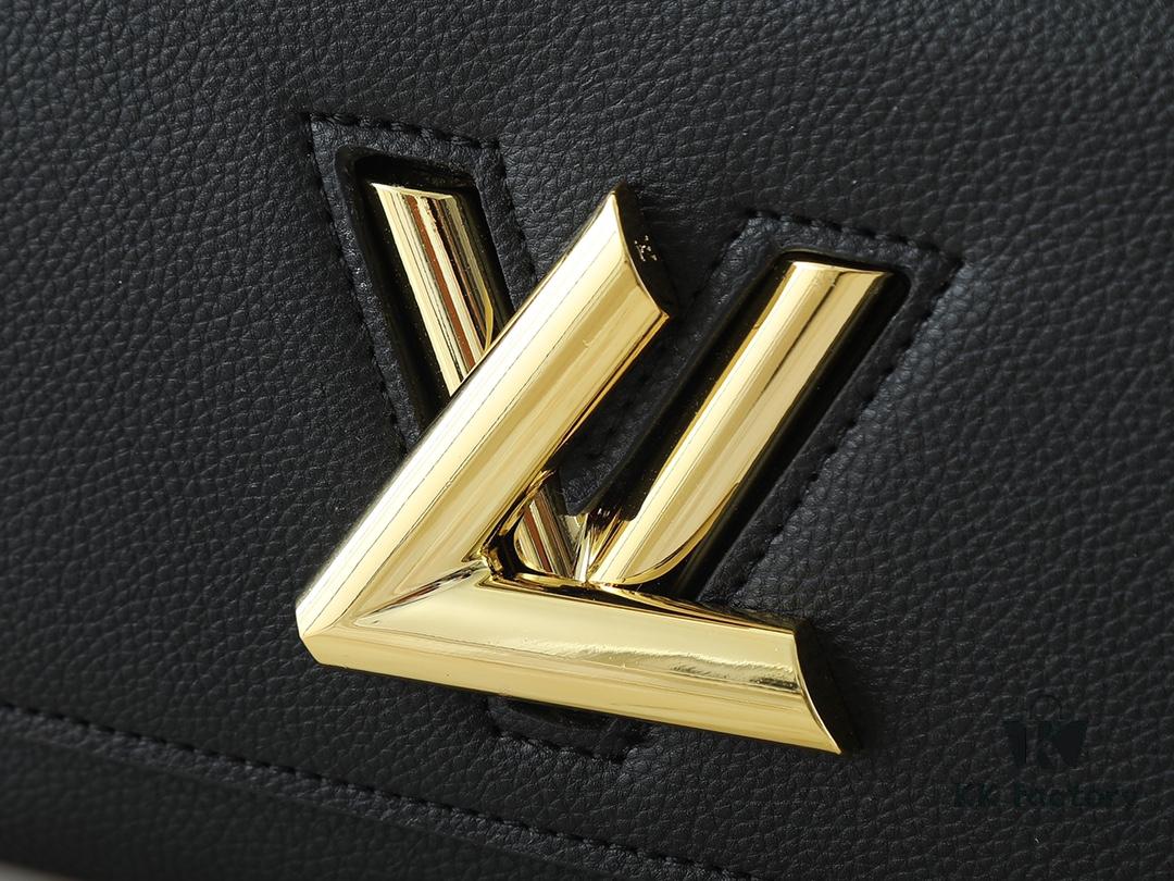 Upgraded Original M21590 M59090 Twist One Handle BB Bag Crafted from Deep-Dyed Taurillon Leather with Top Single Handle and Iconic LV Twist Lock Flap, Contrasting Leather Lining Adds a Touch of Fashion, Ideal for Crossbody, Shoulder, or Hand Carry