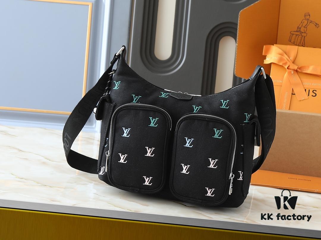 Upgraded Original M13938 Embroidered Black M14778 Pressed Black, M12697 Full Leather Khaki Monogram Bag