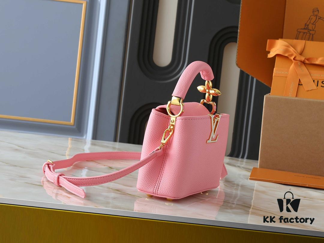 Mini Capucines Bag with Refined Monogram Flower on Handle