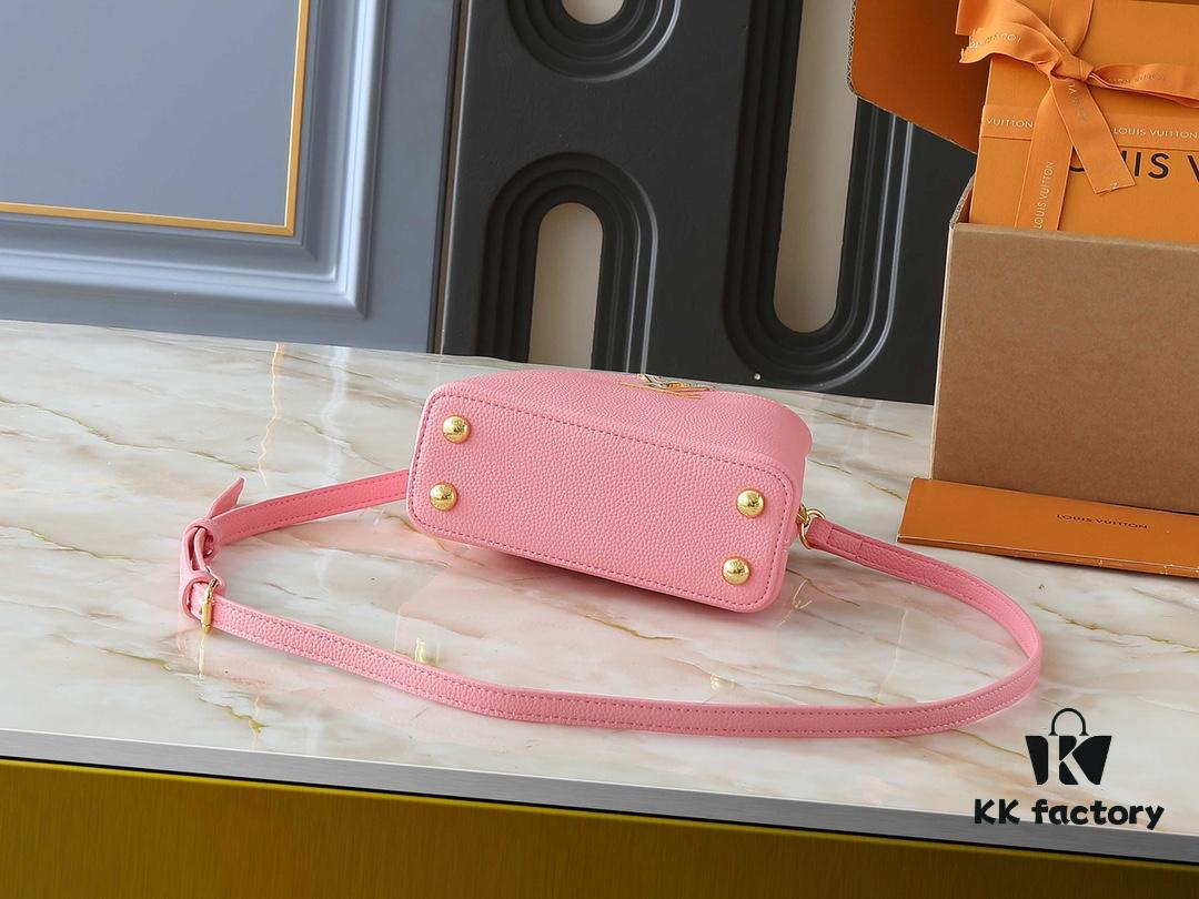 Mini Capucines Bag with Refined Monogram Flower on Handle