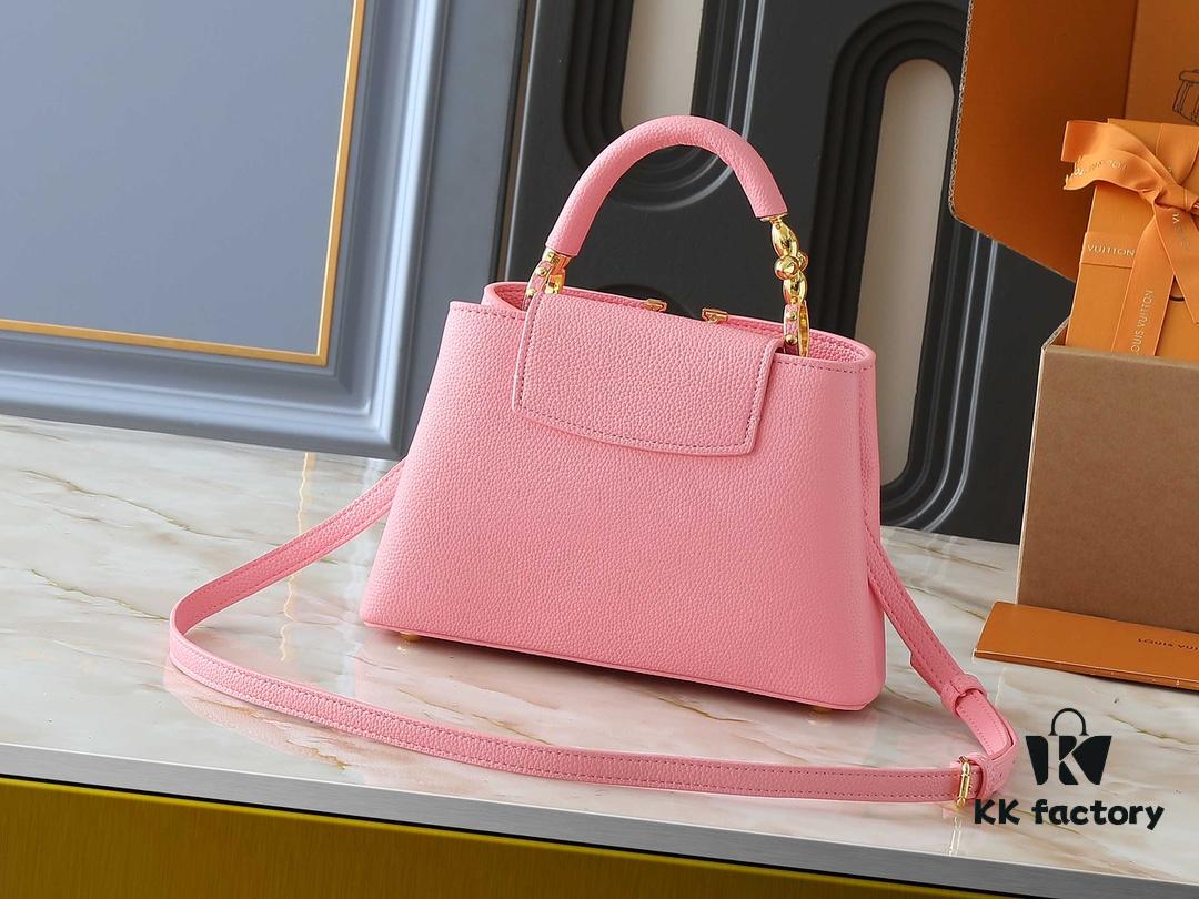 Mini Capucines Bag with Refined Monogram Flower on Handle