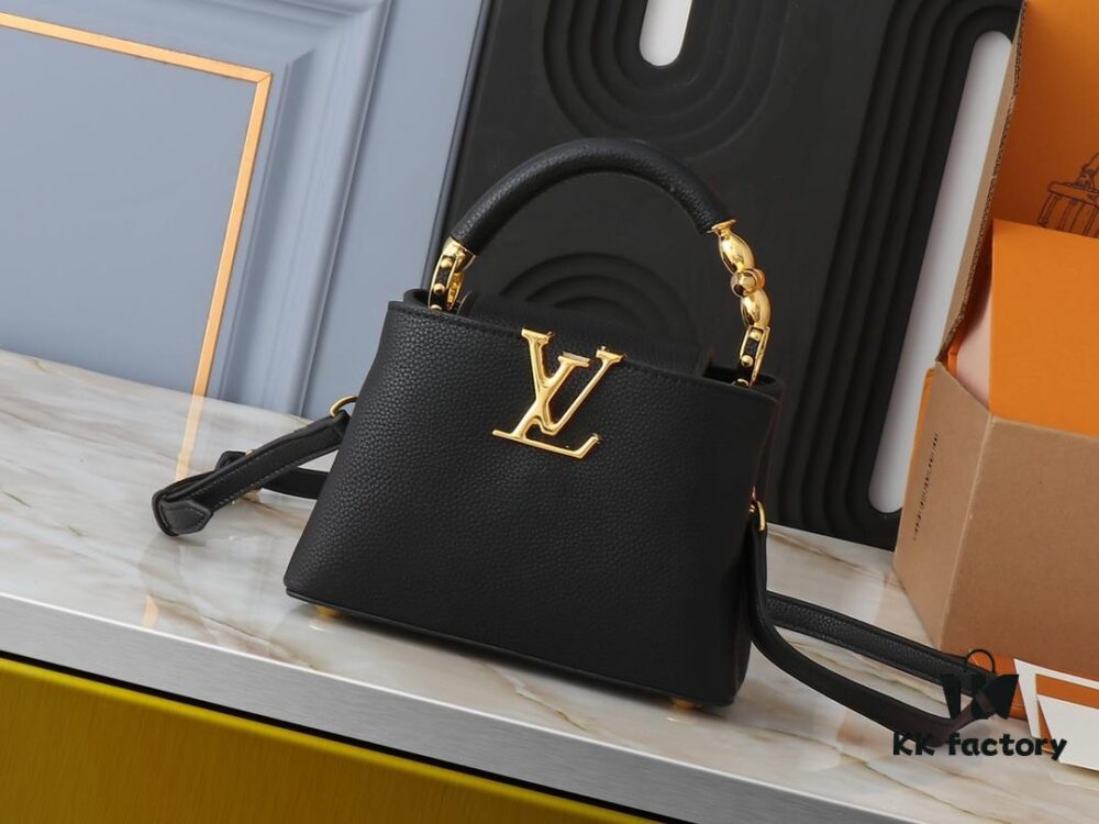 Mini Capucines Bag with Refined Monogram Flower on Handle