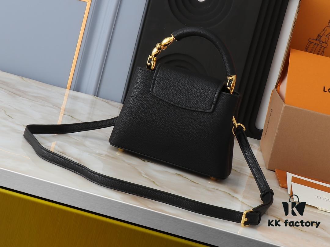 Mini Capucines Bag with Refined Monogram Flower on Handle