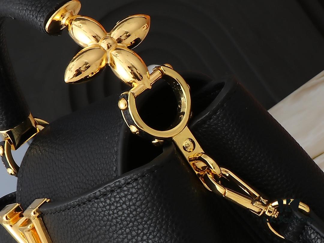 Mini Capucines Bag with Refined Monogram Flower on Handle