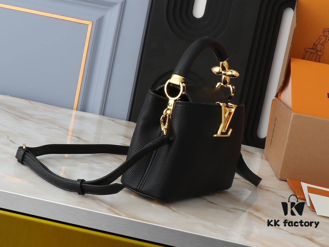 Mini Capucines Bag with Refined Monogram Flower on Handle