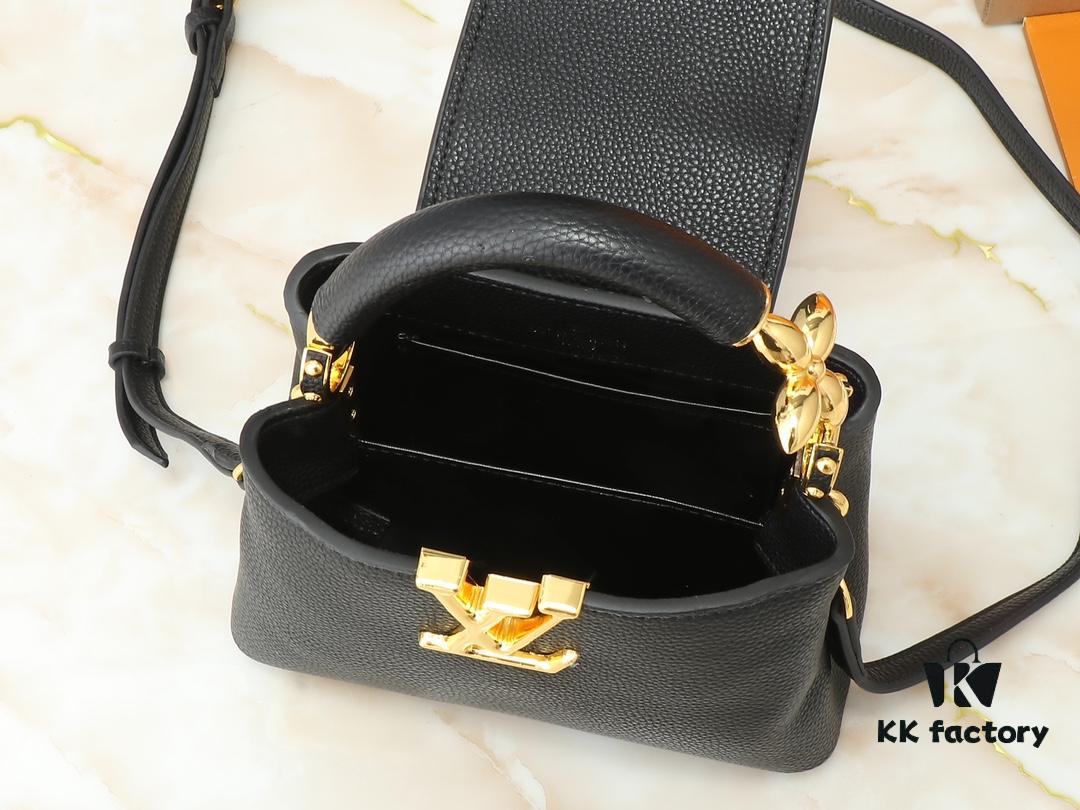 Mini Capucines Bag with Refined Monogram Flower on Handle