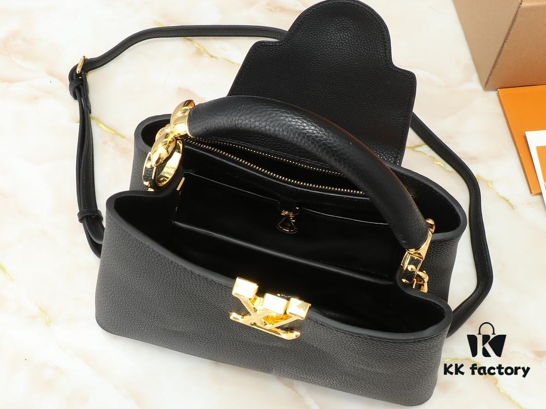 Mini Capucines Bag with Refined Monogram Flower on Handle