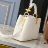 Mini Capucines Bag with Refined Monogram Flower on Handles, Crafted in Full-Grain Taurillon Leather