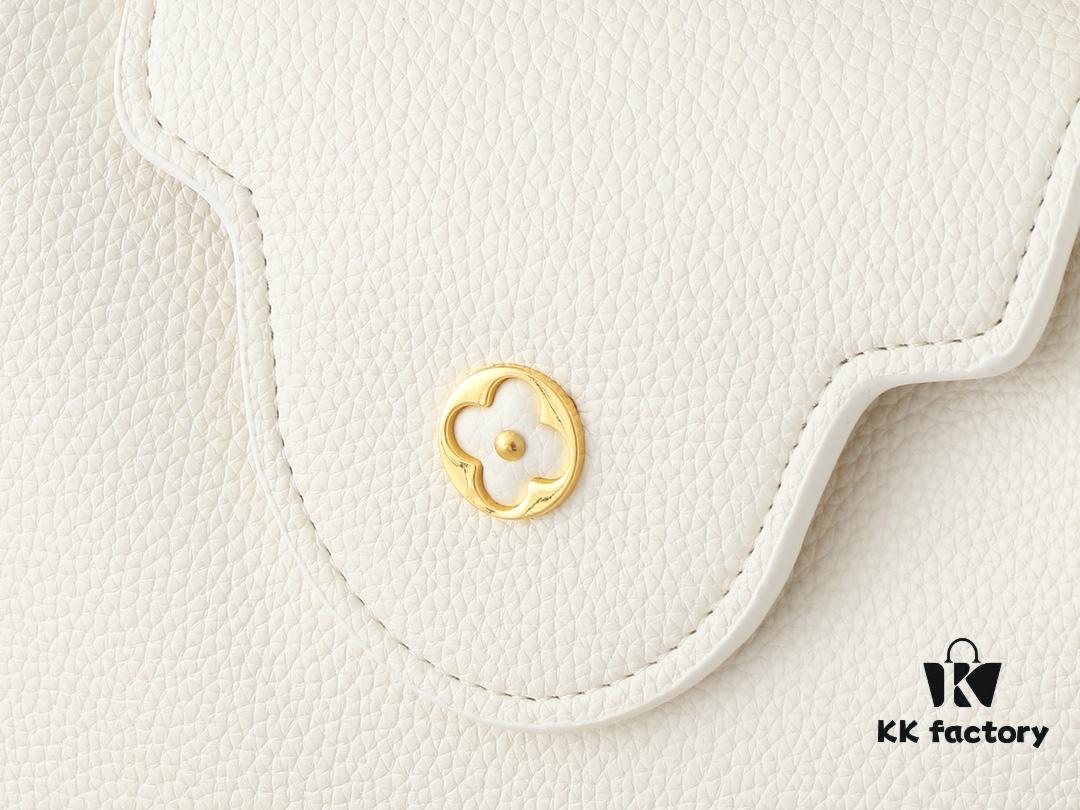 Mini Capucines Bag with Refined Monogram Flower on Handles, Crafted in Full-Grain Taurillon Leather