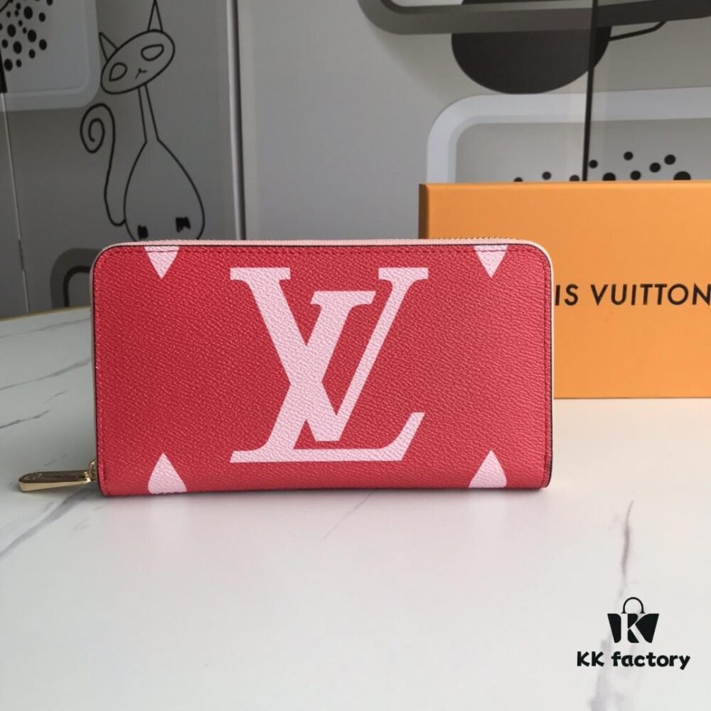 Top Quality Original 💎 M60017 Red and Pink Zippy Coin Purse, Monogram Canvas Zip-around Wallet