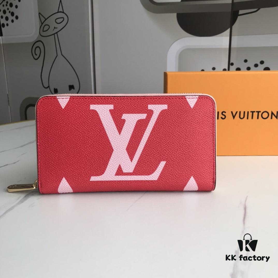 Top Quality Original 💎 M60017 Red and Pink Zippy Coin Purse, Monogram Canvas Zip-around Wallet