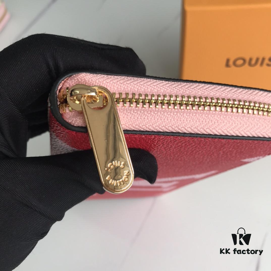 Top Quality Original 💎 M60017 Red and Pink Zippy Coin Purse, Monogram Canvas Zip-around Wallet