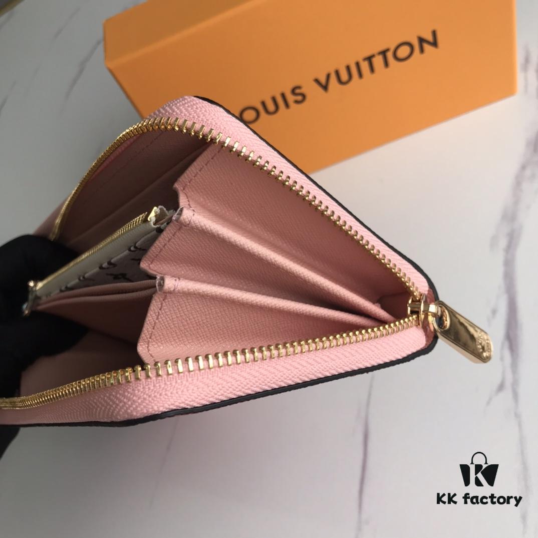 Top Quality Original 💎 M60017 Red and Pink Zippy Coin Purse, Monogram Canvas Zip-around Wallet