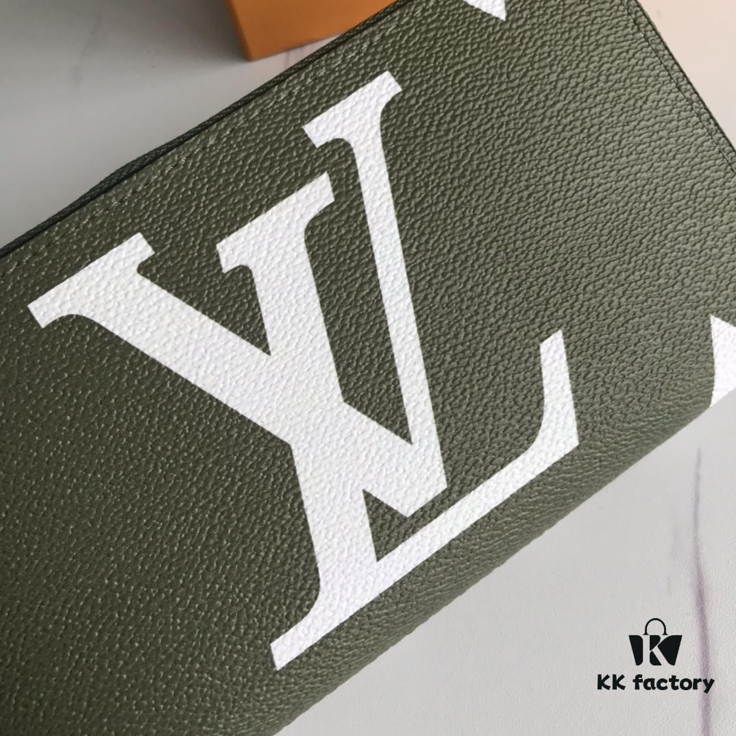 Top Quality Original 💎 M60017 Green and White ZIppy Coin Purse, Monogram Canvas Zip-around Wallet