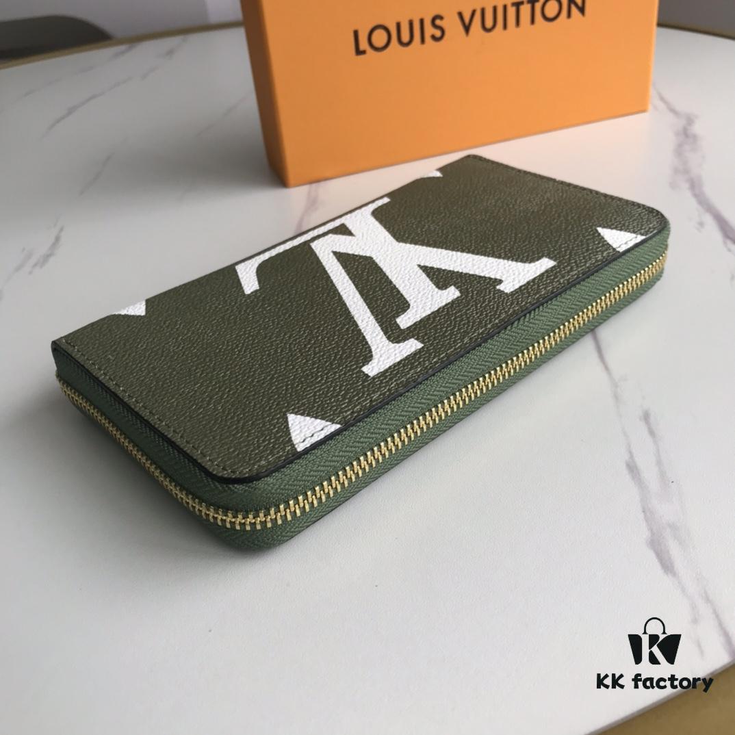 Top Quality Original 💎 M60017 Green and White ZIppy Coin Purse, Monogram Canvas Zip-around Wallet