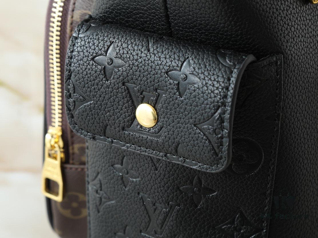 Upgraded Original M12697 Full Leather Khaki Monogram Bag with Fabric Pattern, Classic Canvas with Wide Adjustable Strap