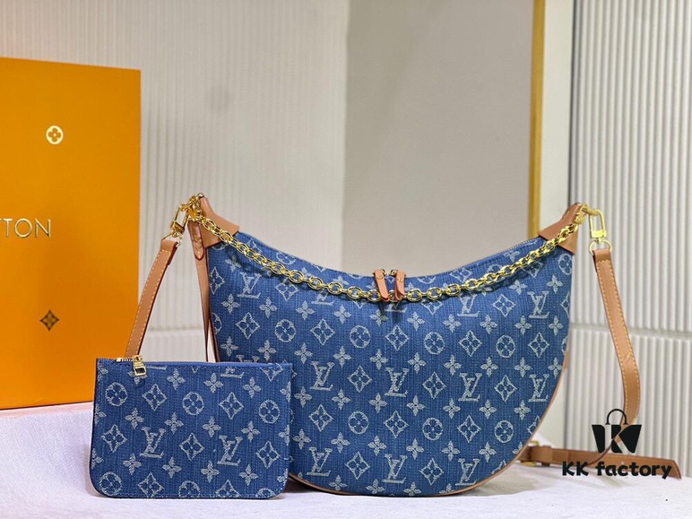 Upgraded Version ⬇️ M46311 Denim Jean Large Moon Bag Lv Marel Vintage Handbag