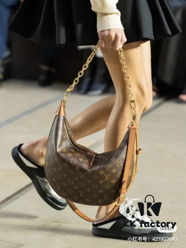 Upgraded Version ⬇️ M46311 Large Moon Bag, Classic Monogram with Yellow Flowers, LV Marel Vintage Handbag