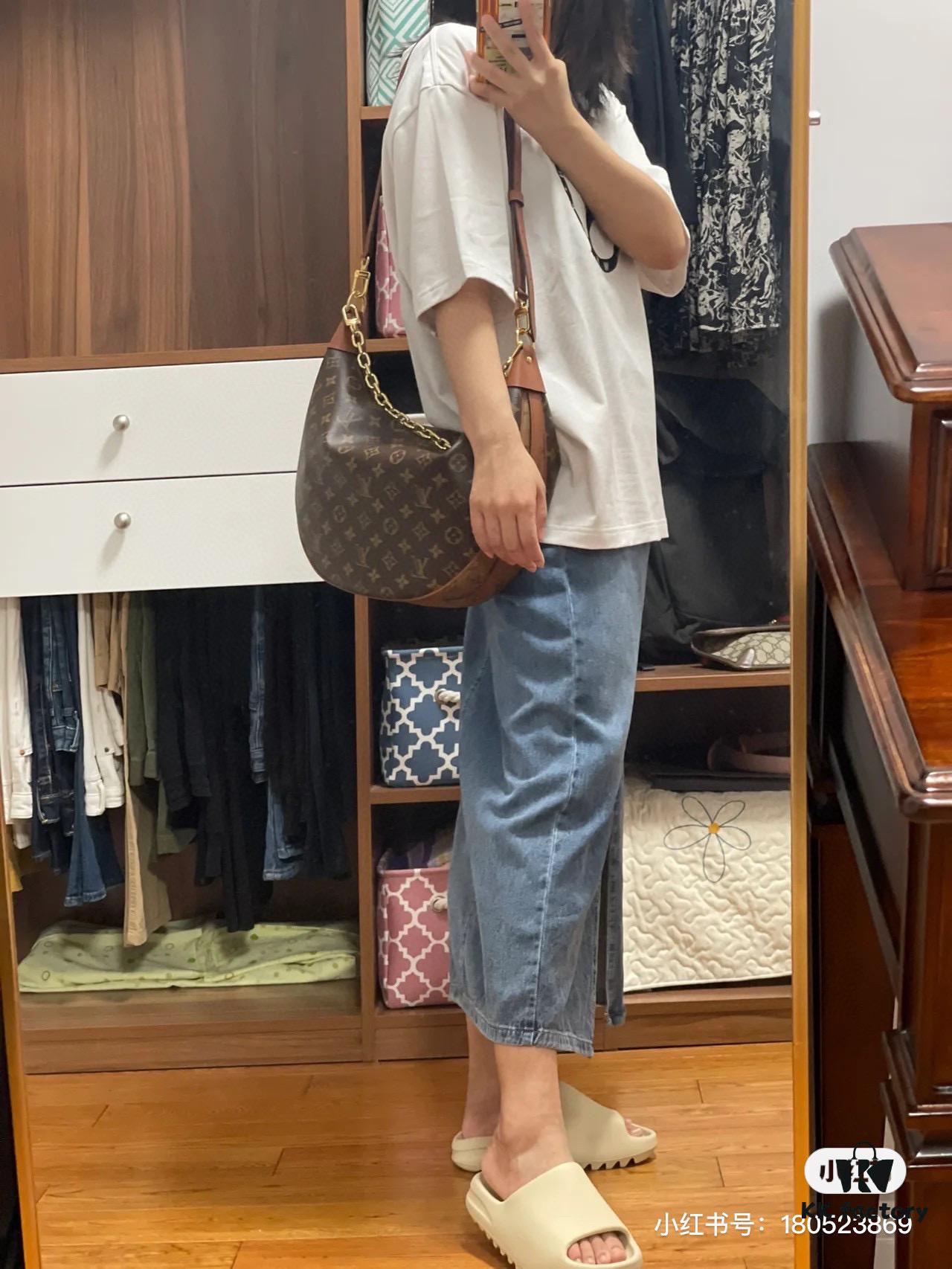 Upgraded Version ⬇️ M46311 Large Moon Bag, Classic Monogram with Yellow Flowers, LV Marel Vintage Handbag