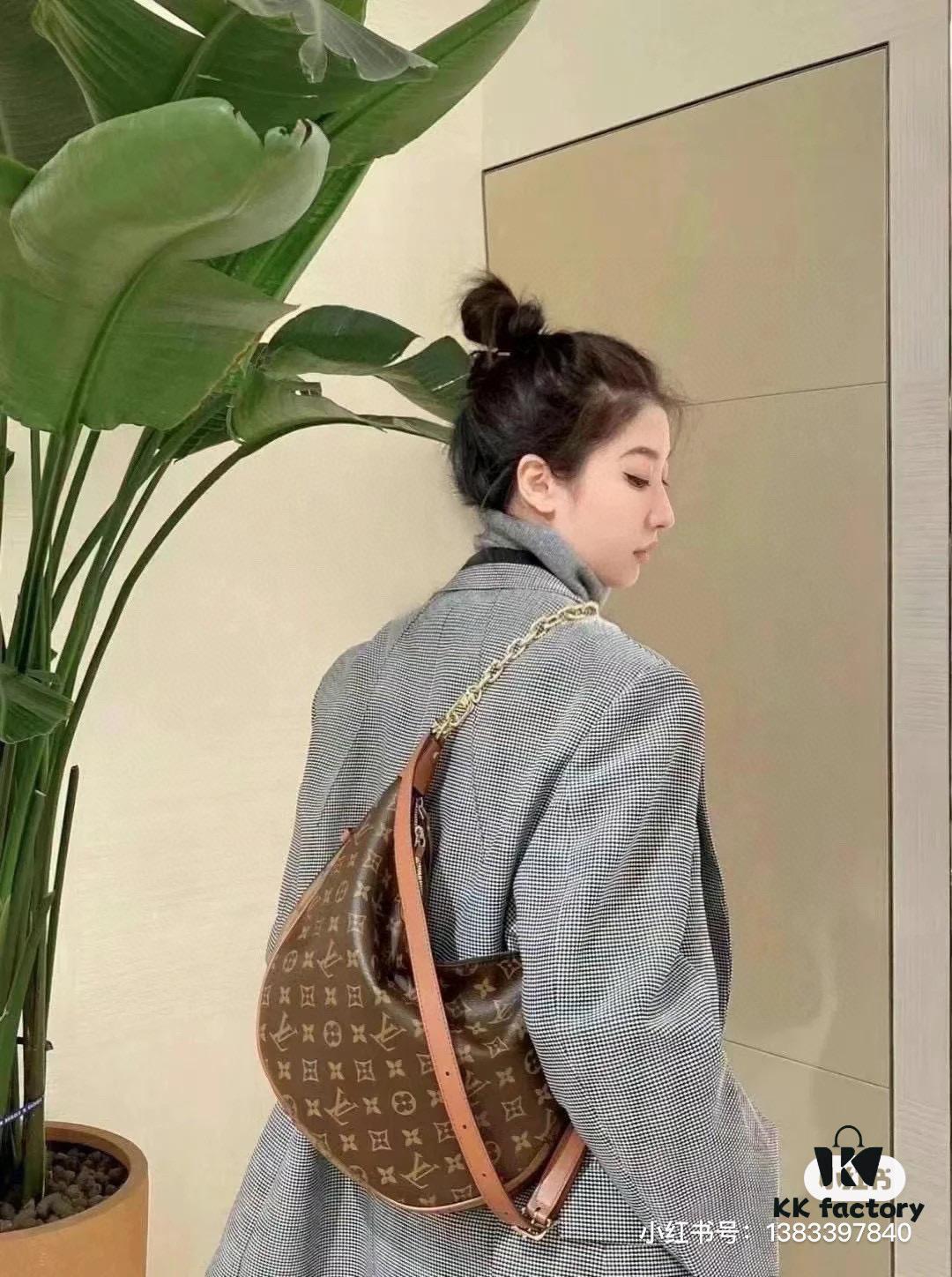 Upgraded Version ⬇️ M46311 Large Moon Bag, Classic Monogram with Yellow Flowers, LV Marel Vintage Handbag