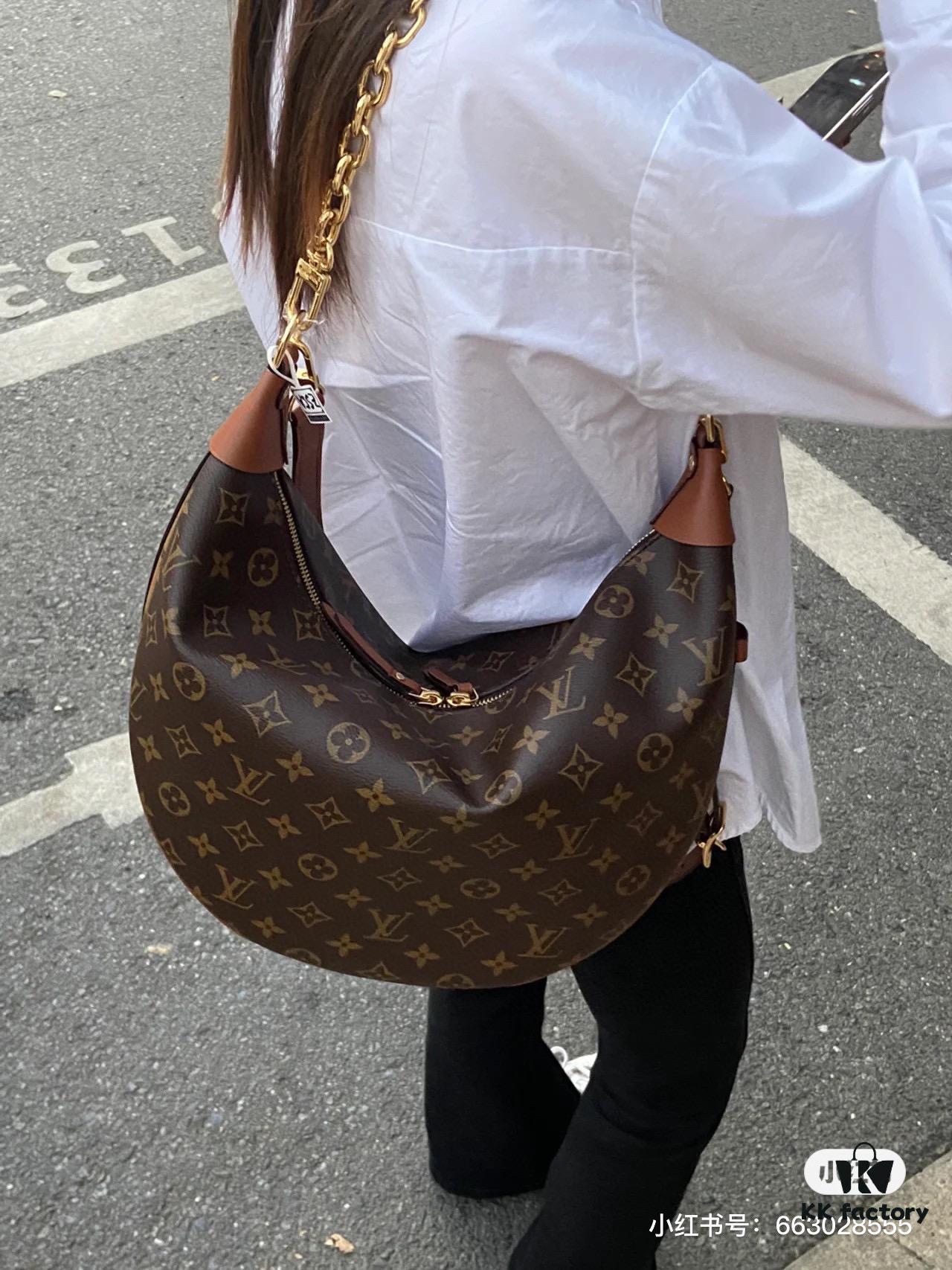 Upgraded Version ⬇️ M46311 Large Moon Bag, Classic Monogram with Yellow Flowers, LV Marel Vintage Handbag