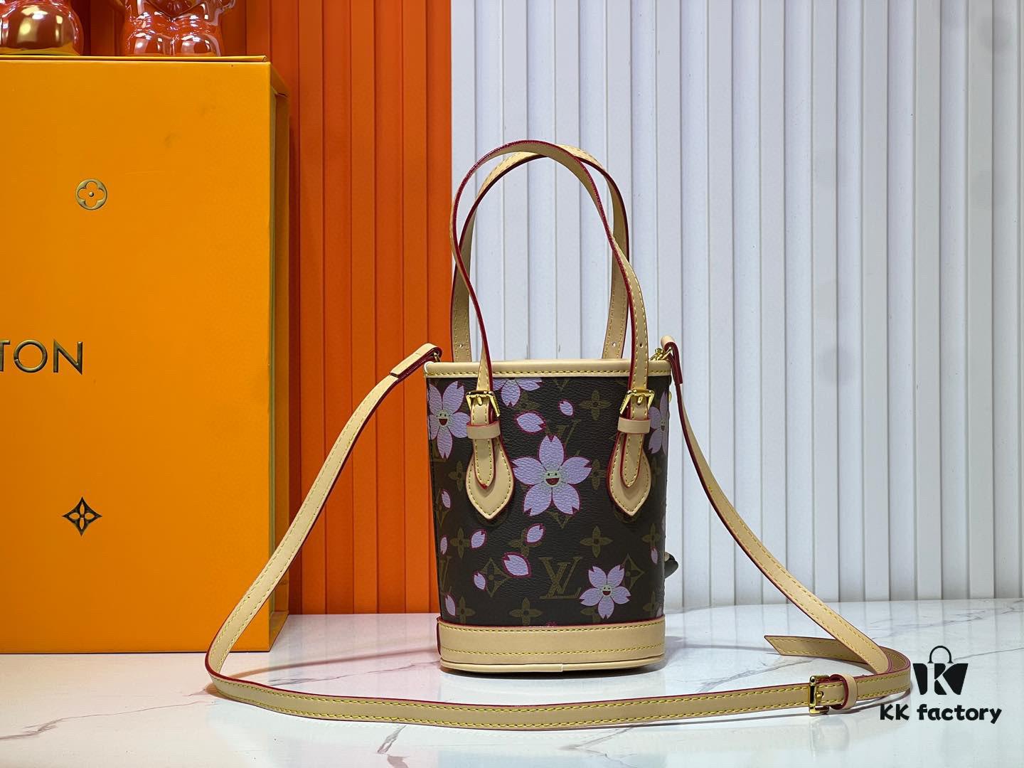 M81489 Lv Longshang Village Cherry Blossom Upgraded Nano Bucket Bag from Match Series