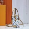 M81489 M13619 Lv➰ Longshang Village White Tricolor Upgrade Nano Bucket Bag