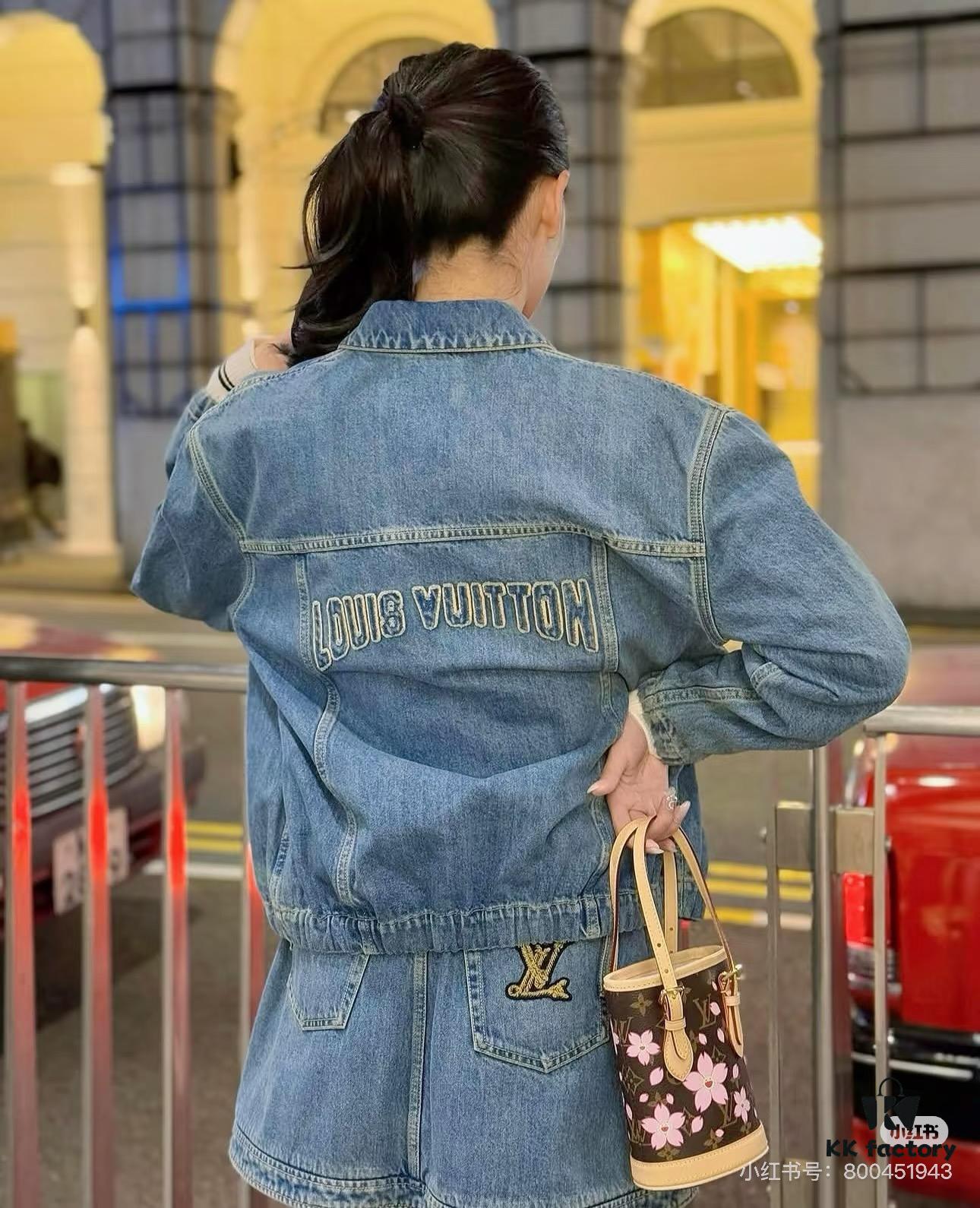 M81489 Lv Village Cherry Blossom Upgraded Nano Bucket Bag from Match Collection