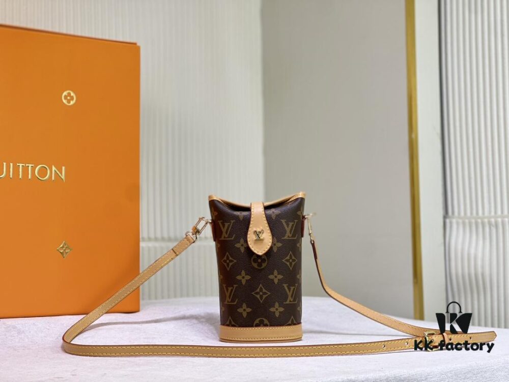 Quality Upgrade 🔥 Exclusive Real Shot M80874 Vintage Mini Ice Cream Cone Bag 2022 Latest Fold Me Mini with Magnetic Clasp Design, Incorporating LV Hardware Elements, Compact and Exquisite Unisex Leather Bag