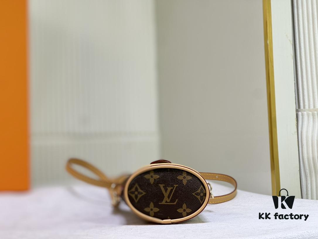 Quality Upgrade 🔥 Exclusive Real Shot M80874 Vintage Mini Ice Cream Cone Bag 2022 Latest Fold Me Mini with Magnetic Clasp Design, Incorporating LV Hardware Elements, Compact and Exquisite Unisex Leather Bag