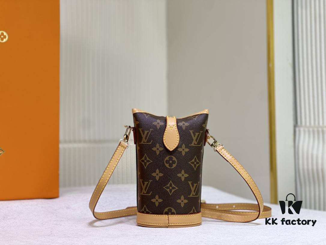 Quality Upgrade 🔥 Exclusive Real Shot M80874 Vintage Mini Ice Cream Cone Bag 2022 Latest Fold Me Mini with Magnetic Clasp Design, Incorporating LV Hardware Elements, Compact and Exquisite Unisex Leather Bag