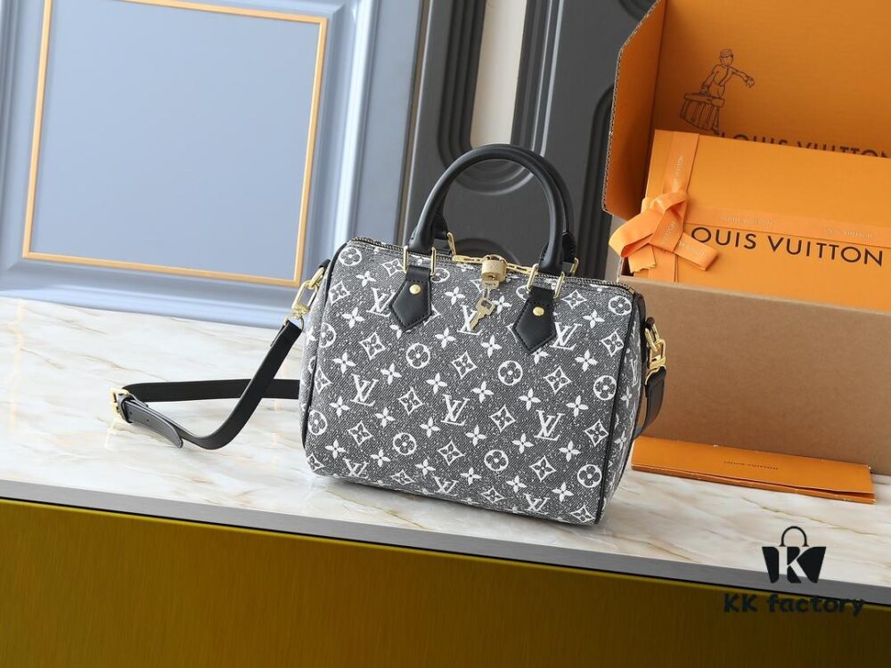 Upgraded Original M46736 M59273 M58947 M21464 M59609 Speedy Bandoulière 25 Handbag, Striking Reappearance in the 2021 Fall Wild at Heart Capsule Collection, Featuring Oversized LV Embossing on Monogram Empreinte Leather, with Detachable Shoulder Strap for Crossbody Wear