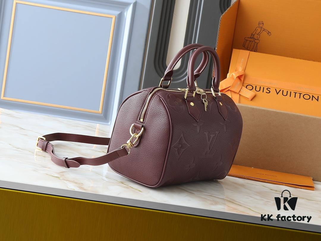 Upgraded Original M46736 M59273 M58947 M21464 M59609 Speedy Bandoulière 25 Handbag Reimagined in the 2021 Fall Wild at Heart Capsule Collection, Featuring Oversized LV Embossing on Monogram Empreinte Leather, with Detachable Strap for Crossbody Wear