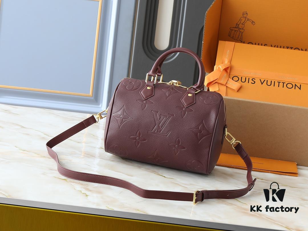 Upgraded Original M46736 M59273 M58947 M21464 M59609 Speedy Bandoulière 25 Handbag Reimagined in the 2021 Fall Wild at Heart Capsule Collection, Featuring Oversized LV Embossing on Monogram Empreinte Leather, with Detachable Strap for Crossbody Wear