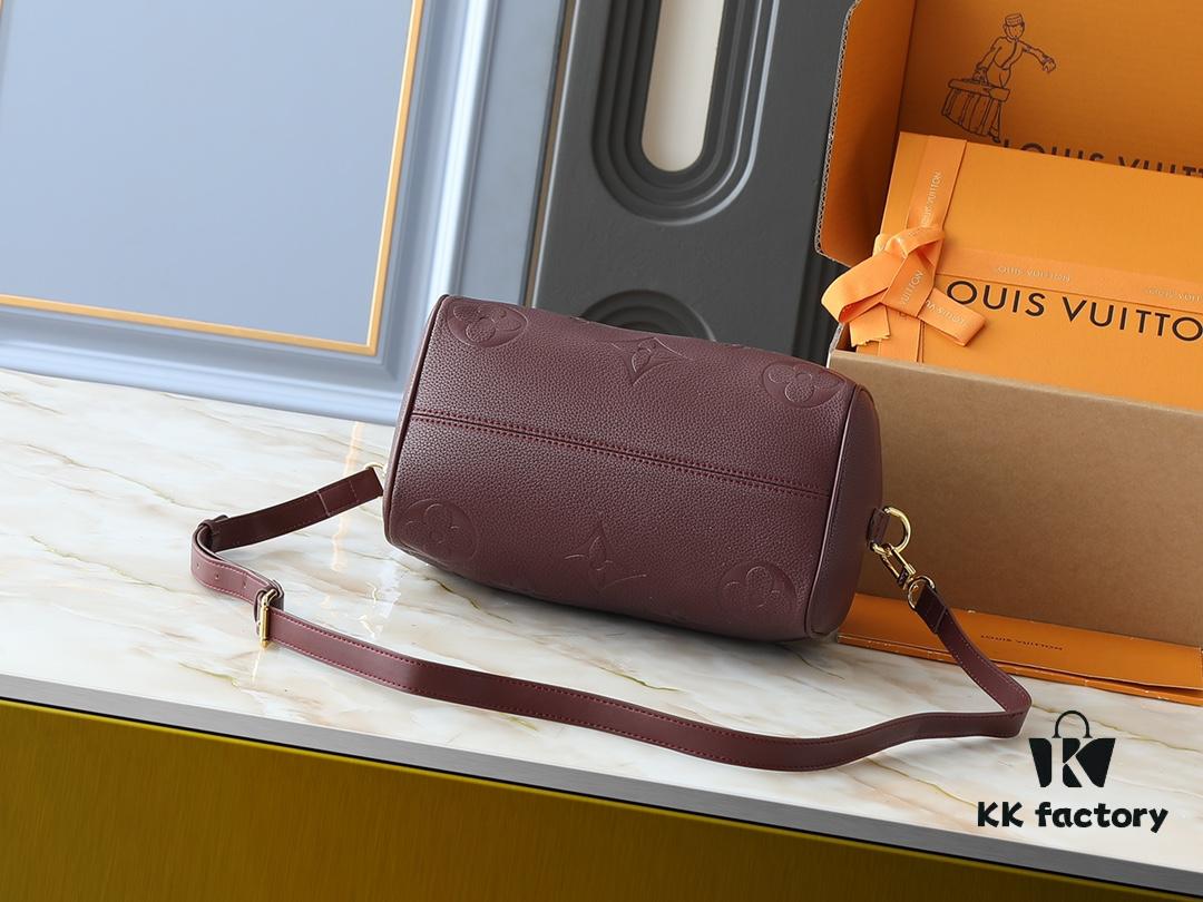 Upgraded Original M46736 M59273 M58947 M21464 M59609 Speedy Bandoulière 25 Handbag Reimagined in the 2021 Fall Wild at Heart Capsule Collection, Featuring Oversized LV Embossing on Monogram Empreinte Leather, with Detachable Strap for Crossbody Wear