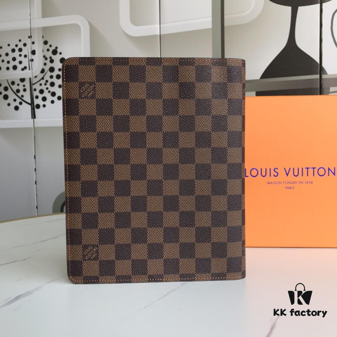 2020 Hot Selling Extra Large Checkbook Wallet with 6 Card Slots, Cowhide Leather and LV Special Fabric, Gift Box Included, Approx. 18cm