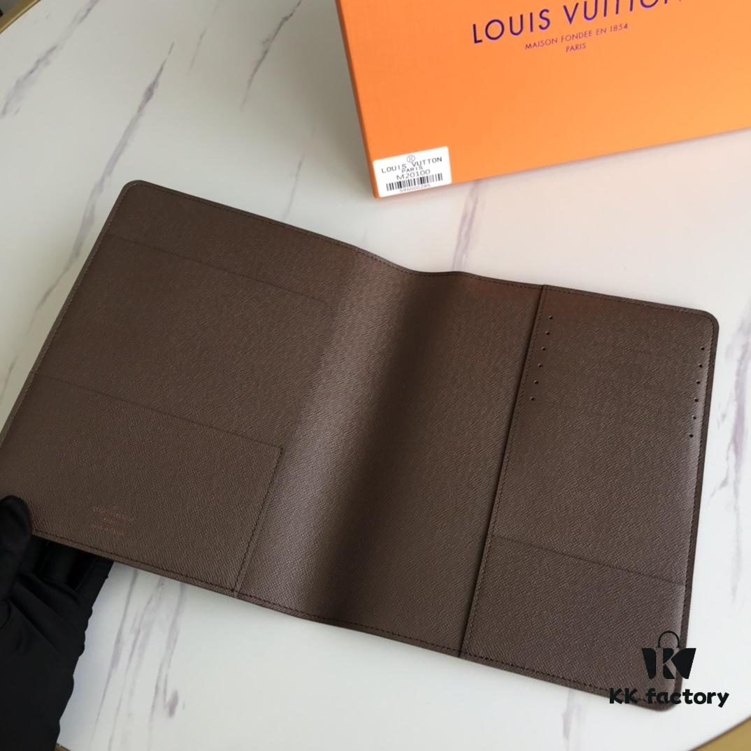 2020 Hot Selling Extra Large Checkbook Wallet with 6 Card Slots, Cowhide Leather and LV Special Fabric, Gift Box Included, Approx. 18cm