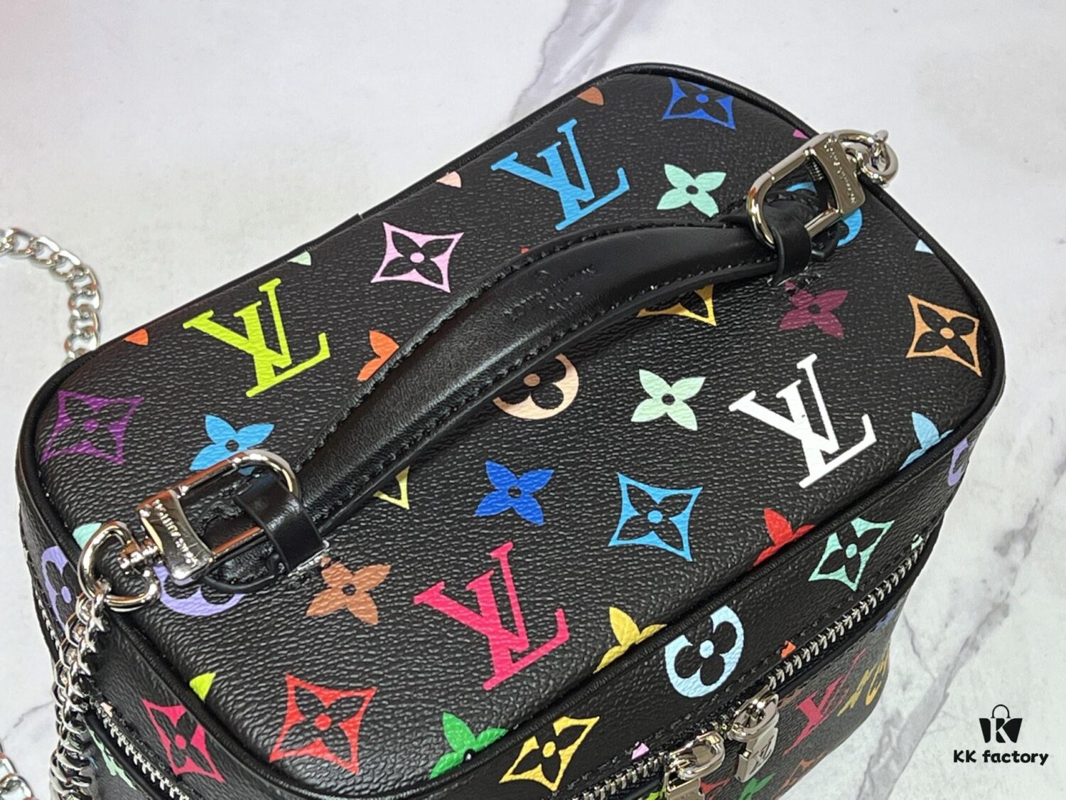 Takashi Murakami x LV Nice Mini Nano Pouch in Monogram Multicolor Coated Canvas