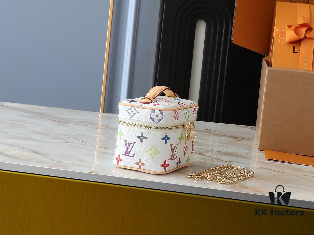 Upgraded Original M13747 M44495 M44936 M42263 LV Takashi Murakami Nice Mini Nano Pouch with Monogram Print in 33 Vibrant Colors, 2025 LV x Takashi Murakami Collaboration White Tricolor and Black Tricolor Twelve-Section Series, Popular Worldwide Among Celebrities