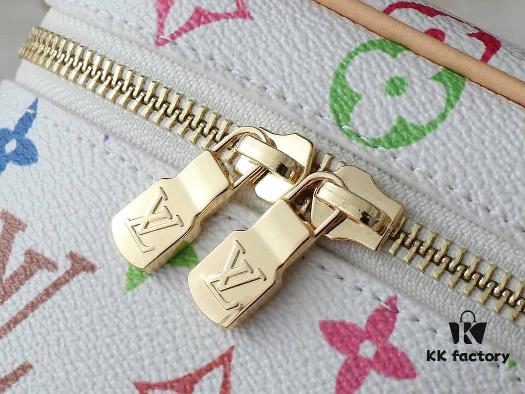 Upgraded Original M13747 M44495 M44936 M42263 LV Takashi Murakami Nice Mini Nano Pouch with Monogram Print in 33 Vibrant Colors, 2025 LV x Takashi Murakami Collaboration White Tricolor and Black Tricolor Twelve-Section Series, Popular Worldwide Among Celebrities