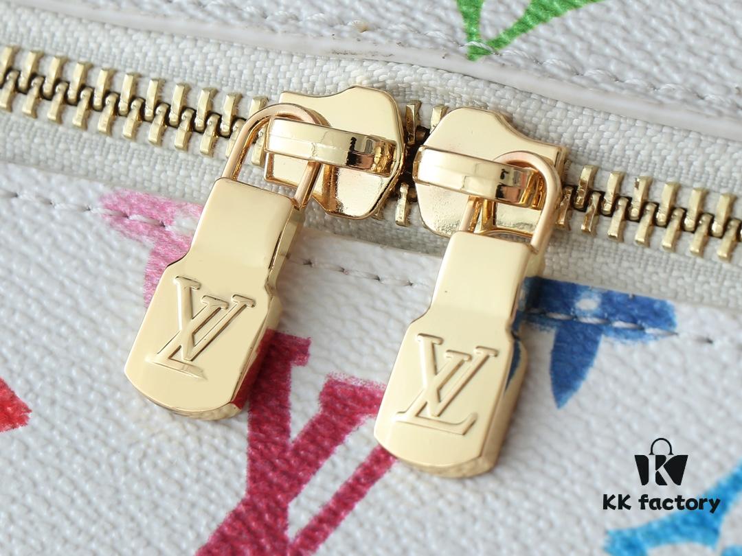 Upgraded Original M13747 M44495 M42265 M44936 M42263 LV Takashi Murakami Nice Mini Nano Pouch with Monogram Print in 33 Vibrant Colors, 2025 LV x Takashi Murakami Collaboration White Tricolor and Black Tricolor Twelve-Section Series, Popular Worldwide Among Celebrities