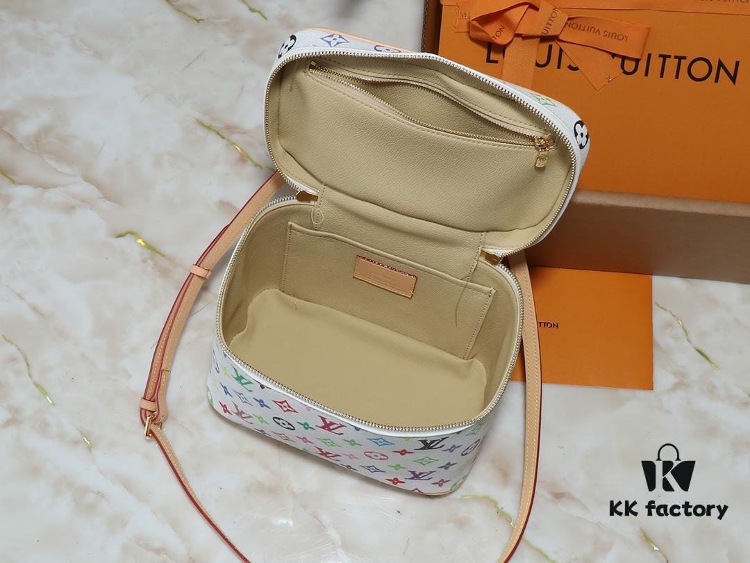 Upgraded Original M13747 M44495 M42265 M44936 M42263 LV Takashi Murakami Nice Mini Nano Pouch with Monogram Print in 33 Vibrant Colors, 2025 LV x Takashi Murakami Collaboration White Tricolor and Black Tricolor Twelve-Section Series, Popular Worldwide Among Celebrities