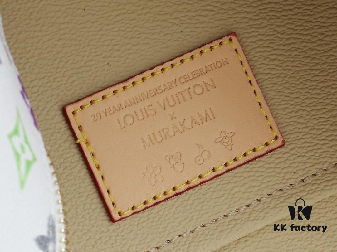 Upgraded Original M13747 M44495 M42265 M44936 M42263 LV Takashi Murakami Nice Mini Nano Pouch with Monogram Print in 33 Vibrant Colors, 2025 LV x Takashi Murakami Collaboration White Tricolor and Black Tricolor Twelve-Section Series, Popular Worldwide Among Celebrities