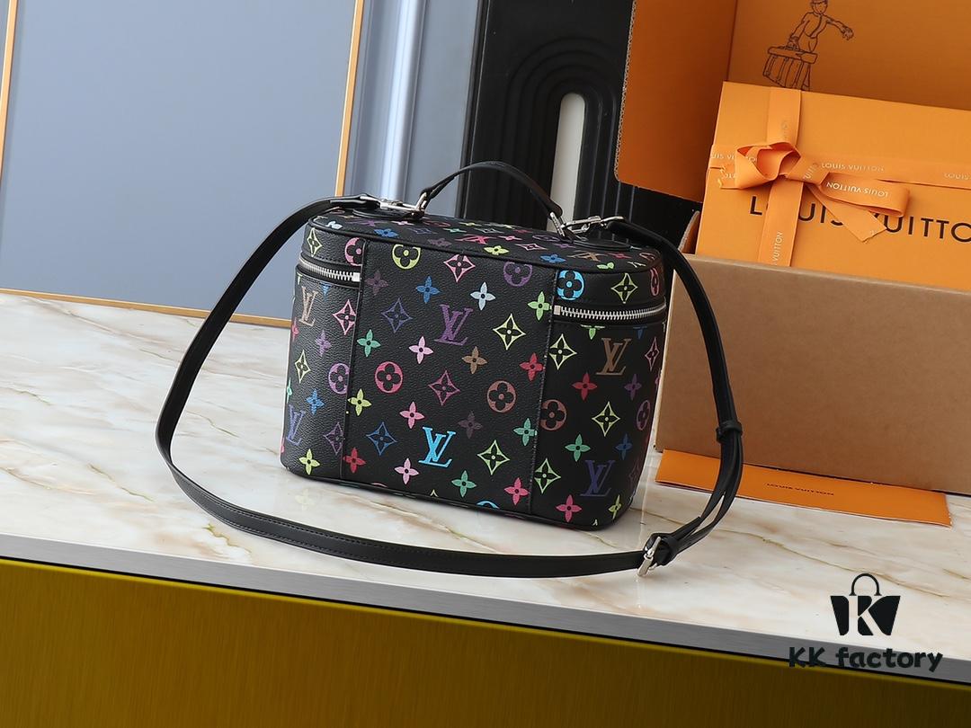 Upgraded Original M13747 M44495 M42265 M44936 M42263 LV Takashi Murakami Nice Mini Nano Pouch with Monogram Print in 33 Vibrant Colors, 2025 LV x Takashi Murakami Collaboration White Tricolor and Black Tricolor Twelve-Section Series, Popular Worldwide Among Celebrities