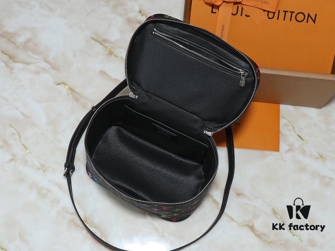 Upgraded Original M13747 M44495 M42265 M44936 M42263 LV Takashi Murakami Nice Mini Nano Pouch with Monogram Print in 33 Vibrant Colors, 2025 LV x Takashi Murakami Collaboration White Tricolor and Black Tricolor Twelve-Section Series, Popular Worldwide Among Celebrities