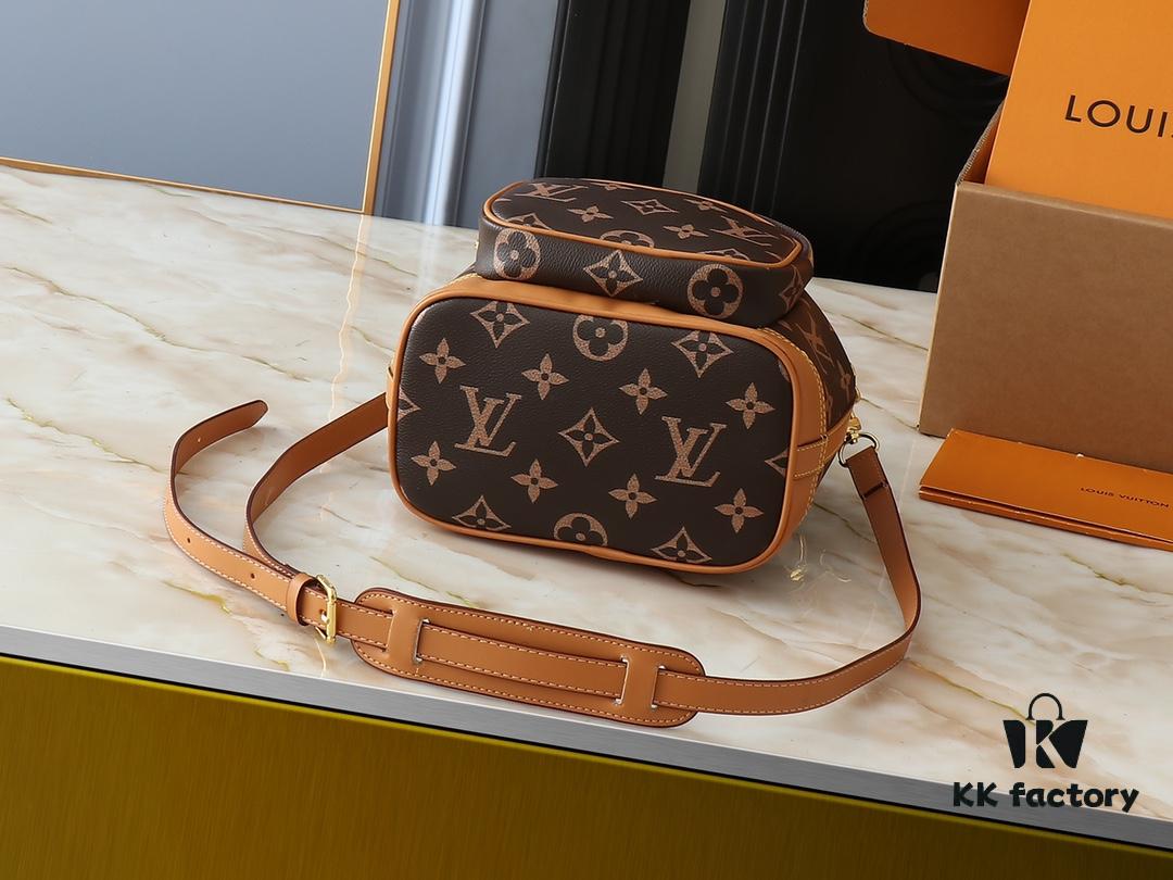 Noe Cargo Mini Upgrade Original Version M14199 M14017 – Compact Bucket Bag in Shiny Calfskin with Nylon-Like Sheen