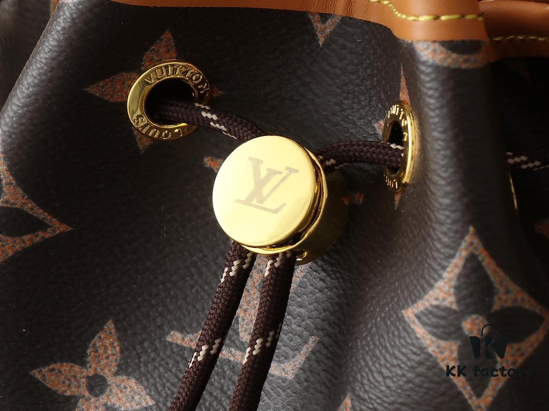 Noe Cargo Mini Upgrade Original Version M14199 M14017 – Compact Bucket Bag in Shiny Calfskin with Nylon-Like Sheen