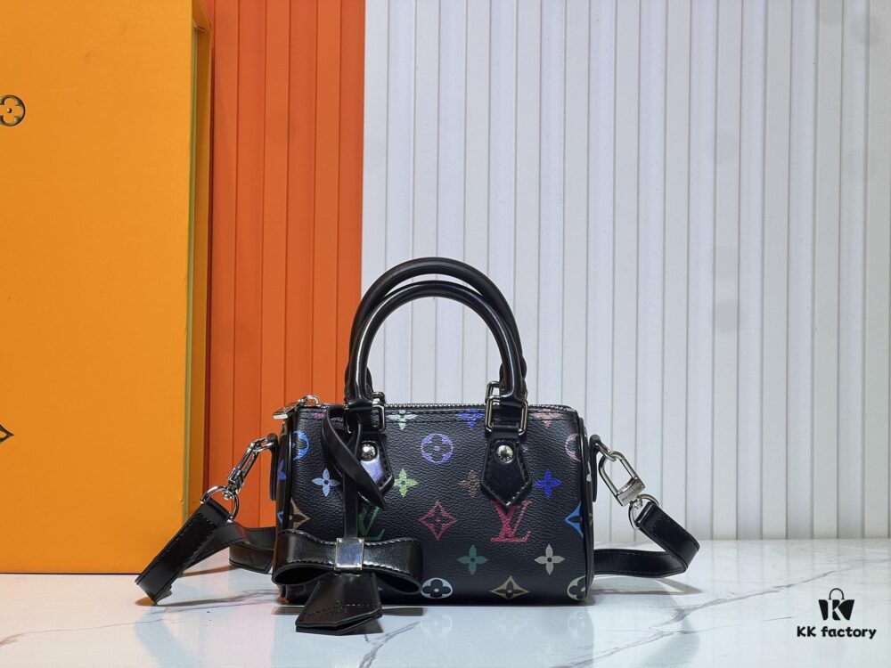 Upgraded Original M13391 M13406 M81085 LV x Takashi Murakami Nanospeedy Multicolor Black and White Handbag